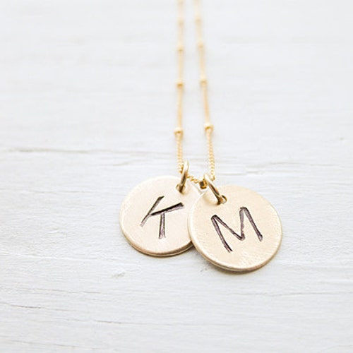 Gold Medallion Necklace Personalized 