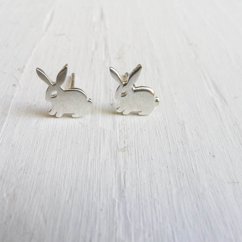 Bunny Earrings Tiny Rabbit Stud Earings Animal Jewelry | Etsy