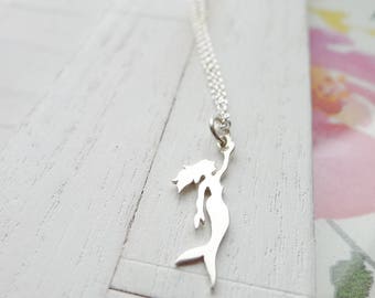 Mermaid Necklace Sterling Silver Charm Gift for Girls Ocean Lover Mermaid Jewelry