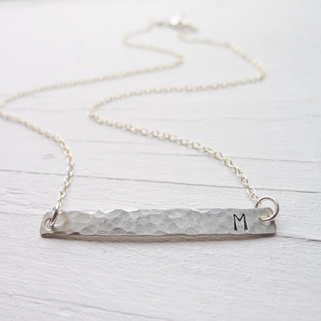 Etsy Custom Initial Bar Necklace by MinimalistJewelryCo