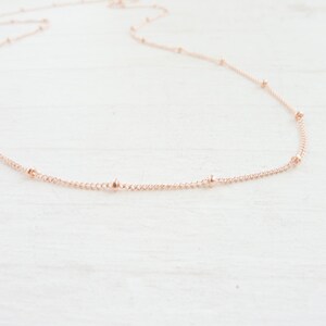 Rose Gold Satellite Chain 14K Gold Filled Beaded Chain Rosegold Necklace Rose Goldfilled Chains Delicate Chain with Beads image 4