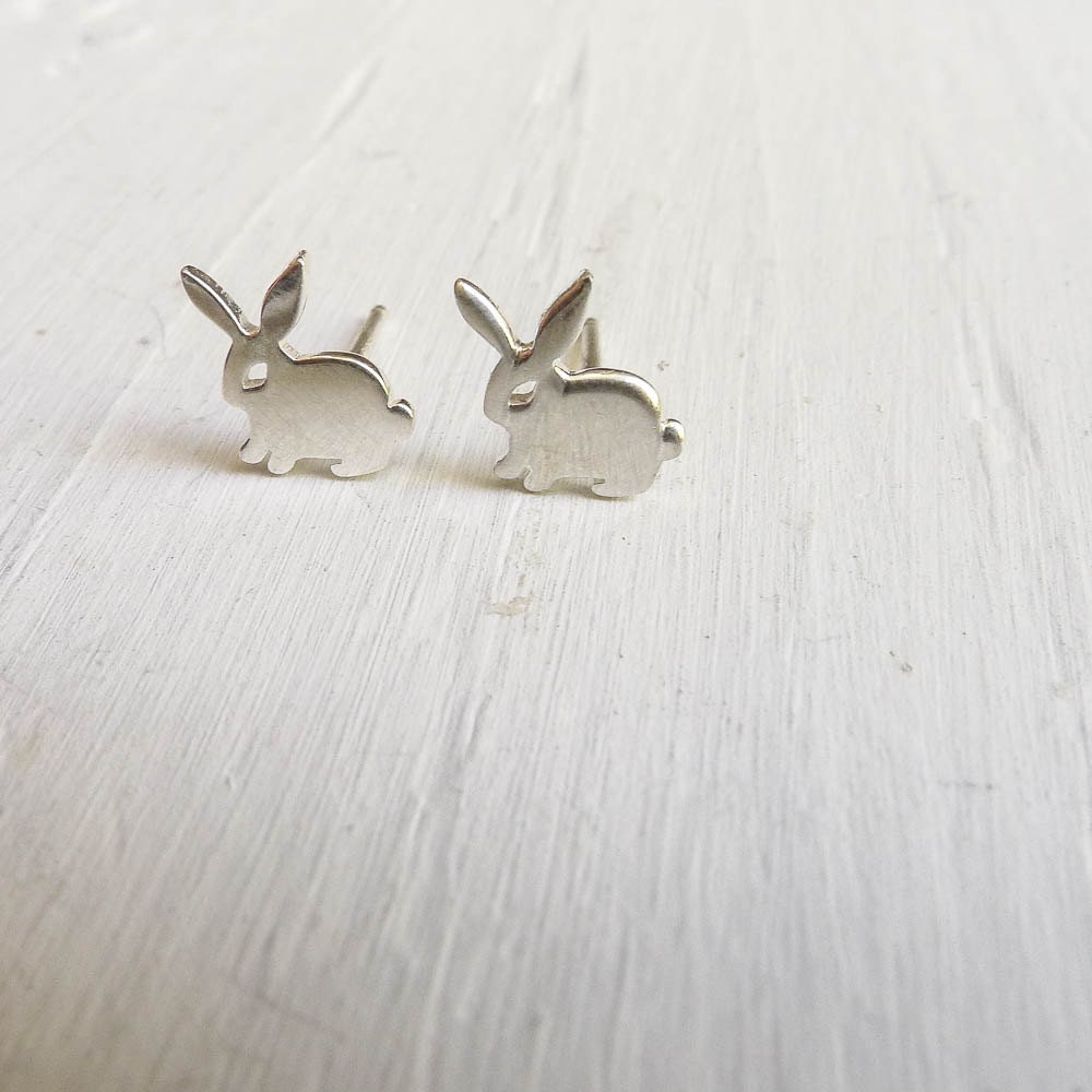 Bunny Earrings Tiny Rabbit Stud Earings Animal Jewelry | Etsy