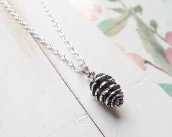 Pine cone Necklace Sterling Silver Nature Pendant PineCone Gift