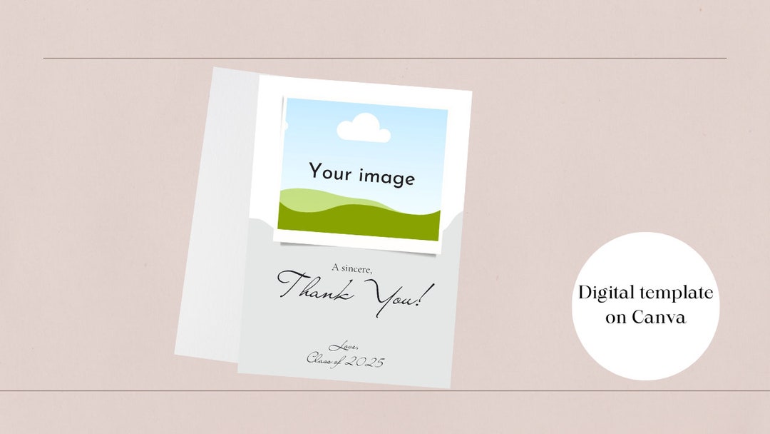 Simple Thank You Graduation Card Template - Etsy