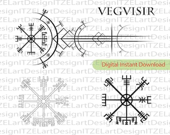Vegvisir Compass SVG, Viking Nordic Design (Digital Download)