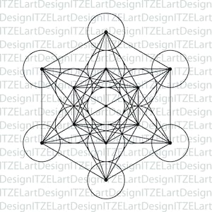 Metatron&#39;s Cube, Heilige Geometrie, Mystisches Mandala, svg, Png, Eps, Ai, Jpg, Art Geometric Form Tattoo, Cricut