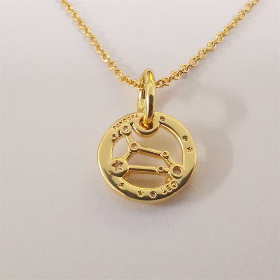 Pandora Golden Plated Leo Zodiac Necklace 60cm Etsy