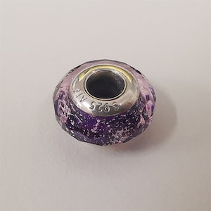 pandora facetted dark purple charm murano glass charm