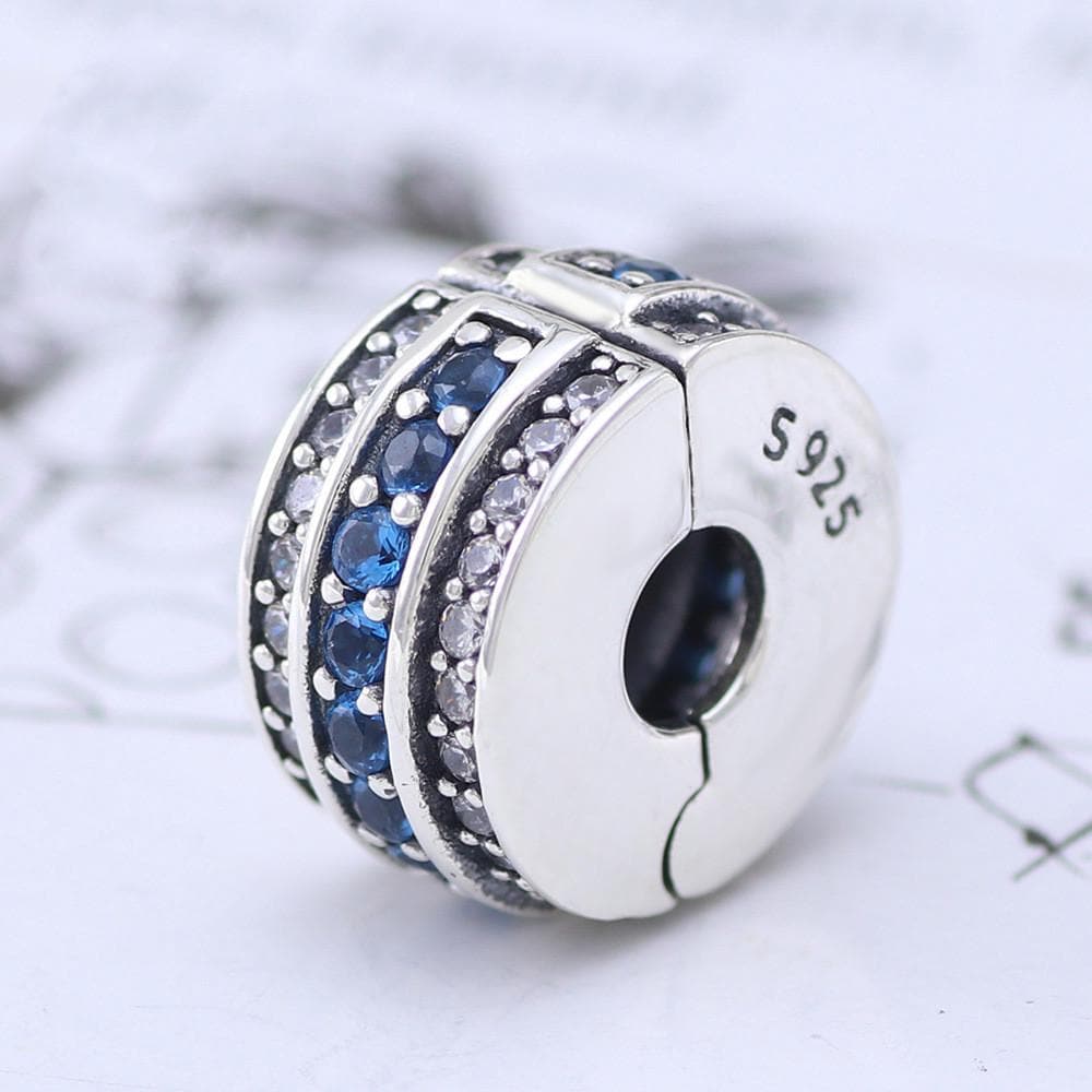 パンドラ ブルー クリア パヴェ クリップチャーム - Etsy 日本