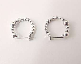Pandora Sterling Silver String Of Beads Hoop Earrings