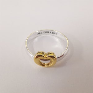 Bague coeur coulissant bicolore radiant pandora