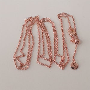 curb chain pandora rose gold plated necklace