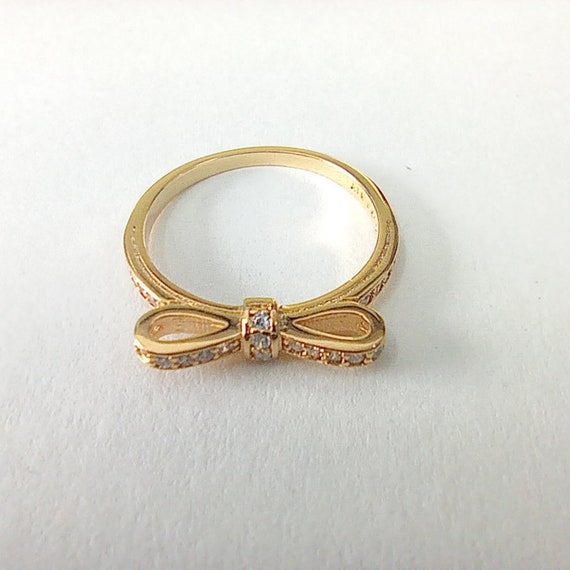 Pandora Gold Zierliche Schleife Ring mit CZ GroBe 50 58 Etsy