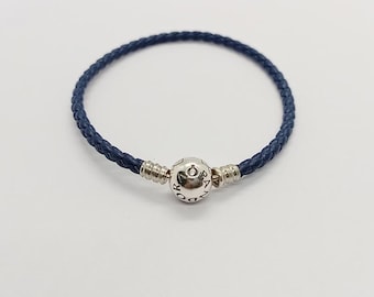 PANDORA BRACELET BRAIDED Leather Dark Blue Multiple Size