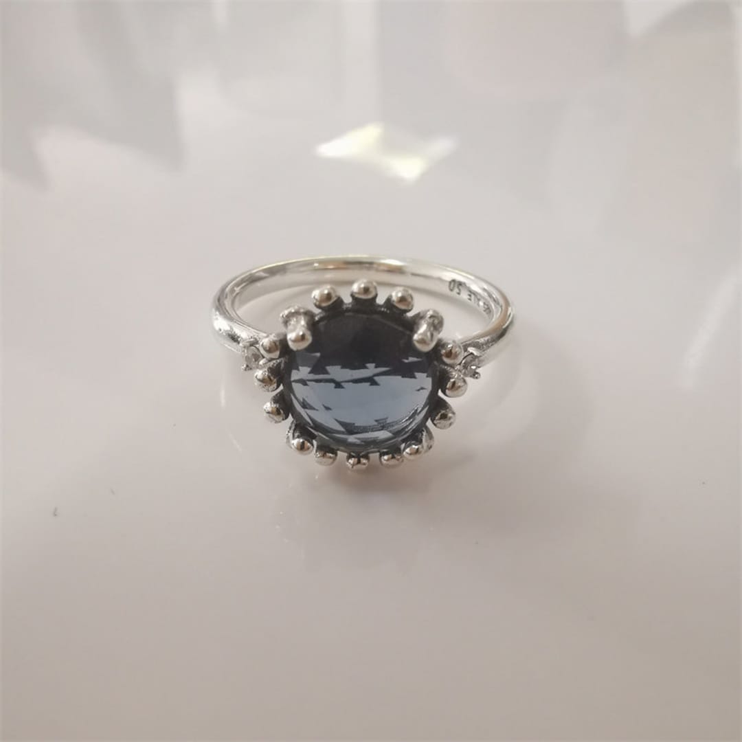 Pandora S925 Silver Ring Silber Blau Königin Der Nacht
