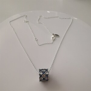 pandora transparent sparkling 925 silver beaded  necklace