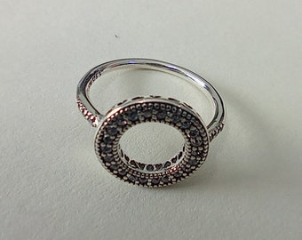 PANDORA Sparkling Halo Silver Ring S925 Size 50-58