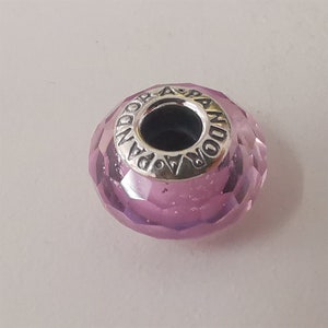 pandora iridescent pink facetted murano glass charm