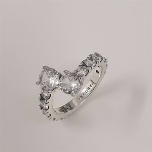 Pandora Sparkling Overlapping Band Ring Size 50-58