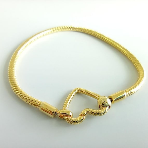 Pandora Moments Heart Closure Snake Chain Bracelet - Etsy