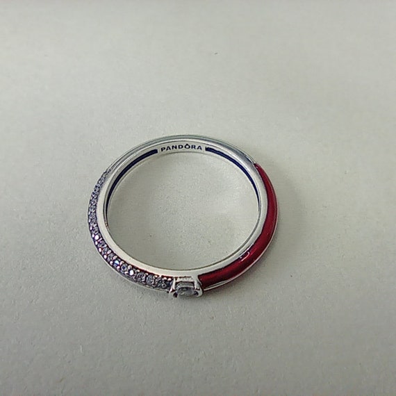 Bague double pandora moi rouge pavée France