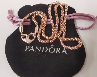 Pandora Rose Gold Moments Studded Chain Necklace