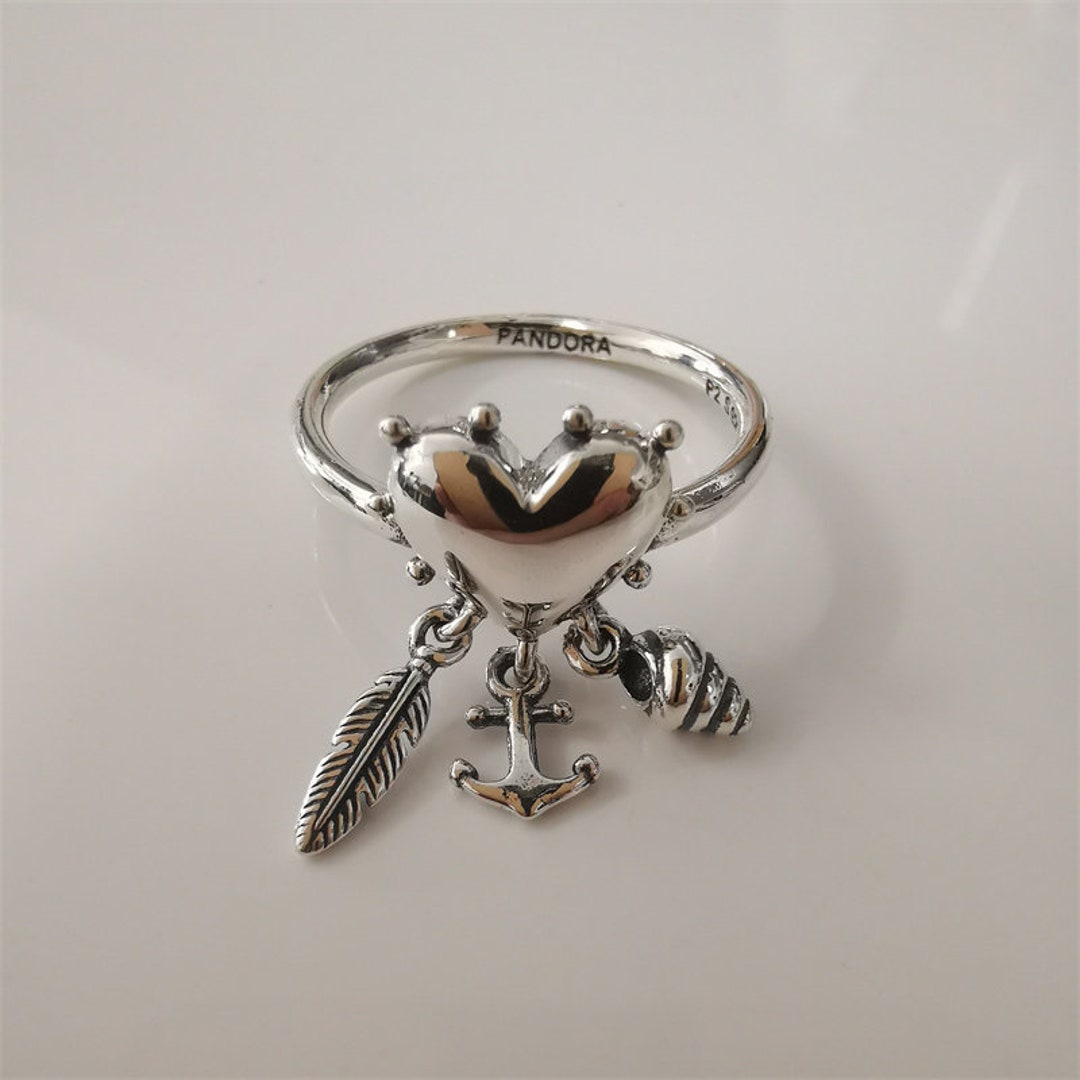 Buy Pandora S925 Spiritual Symbols Ring Heart Anchor Feather Online in  India