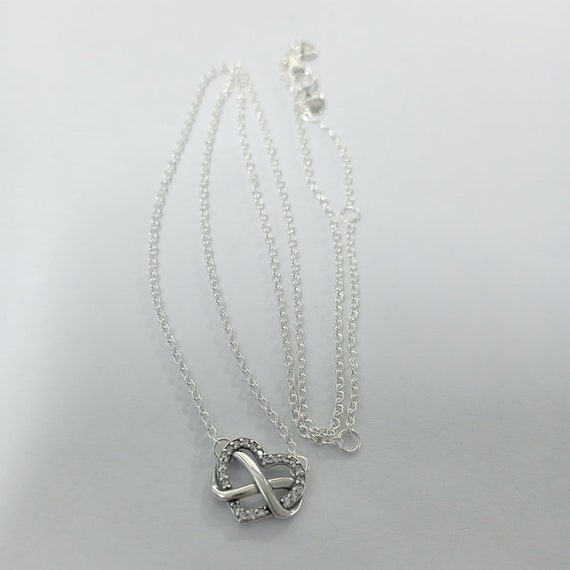 ☆ENGBROX☆ sparkling heart cubic necklace EBNL24056SV Brilliant Facets Of Love Womens Heart-Shaped Sterling Silver