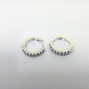 pandora sparkling huggie hoop earringss silver ale s925