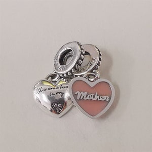 silver pandora mother & daughter always there hearts charm
