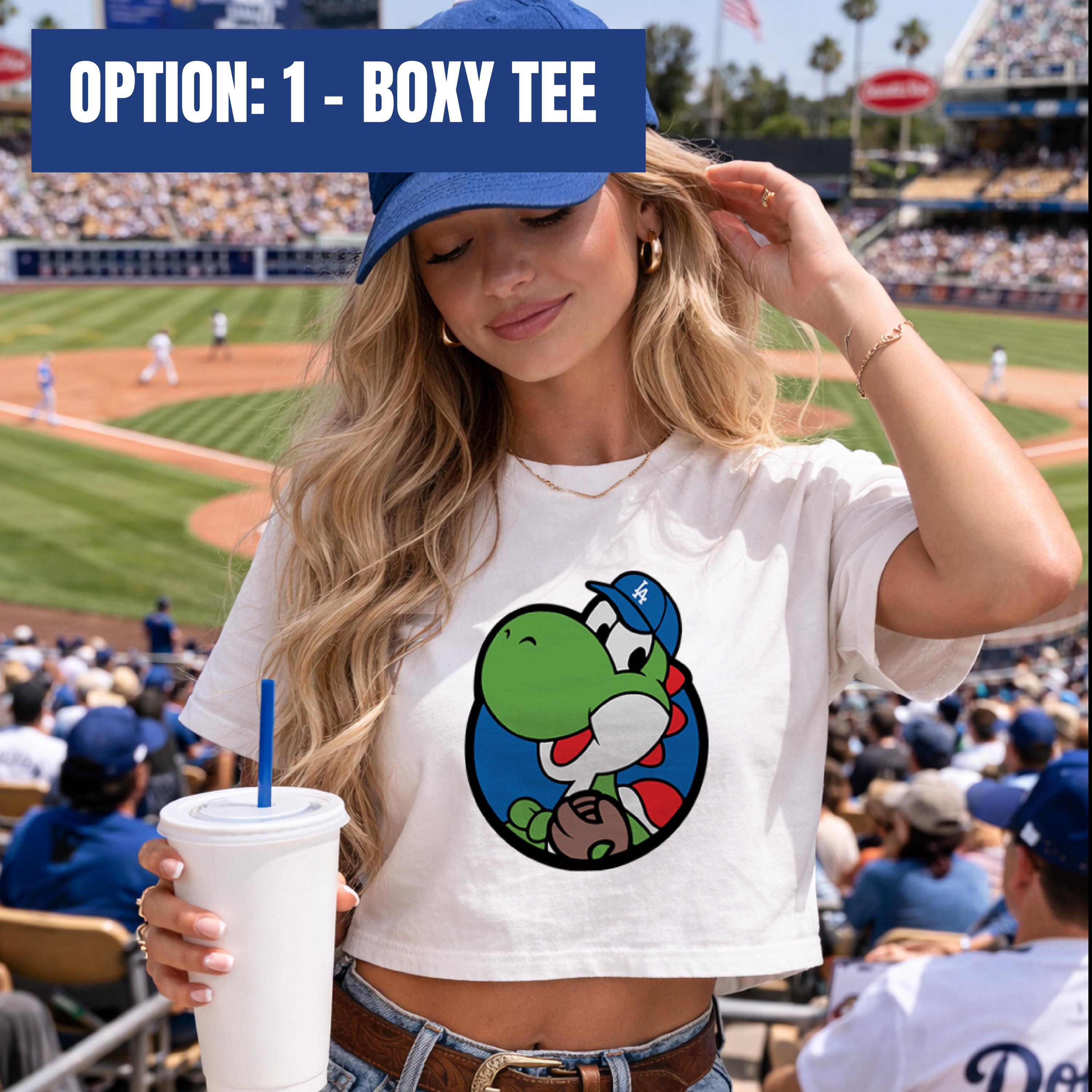 Dodgers ドジャース　ヨッシー　マリオ　ベースボール ヨッシー LA ベースボールTシャツ | スーパーマリオ ドジャース ファン