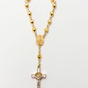 6 1/2 gold pocket rosary with clasp