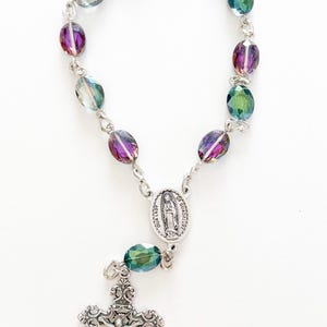 11 inch multi colored auto rosary