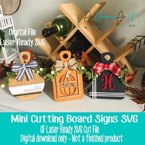 Laser SVG Cut File, Cutting Boards SVG, Farmhouse Sign blanks, Tiered Tray Mini Cutting Boards SVG, Glowforge digital file