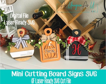 Laser SVG Cut File, Cutting Boards SVG, Farmhouse Sign blanks, Tiered Tray Mini Cutting Boards SVG, Glowforge digital file