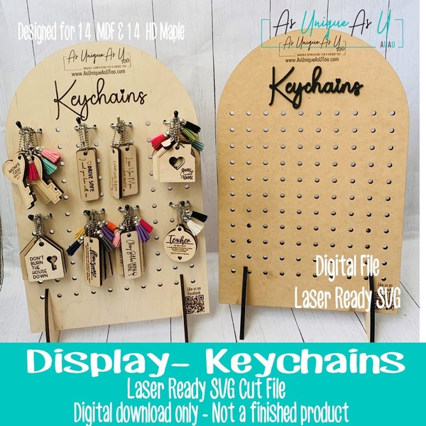 Laser SVG Cut File, Display Keychains, Counter Display, Large Keychain Display SVG, Retail Display, Pegboard SVG