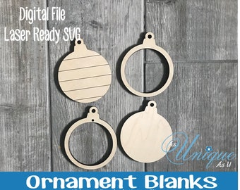 Laser SVG Cut File, Ornament Blanks, Ornament Bauble, Ornament Shiplap, Ornament solido, File digitale Glowforge