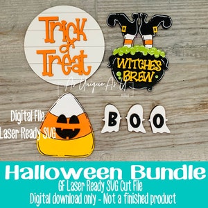 Laser SVG Cut File, Shelf Sitter The Witch Is In Digital Download, Tiered Tray Witch Pot, Trick or Treat SVG, Boo Beads SVG Laser Ready File image 5