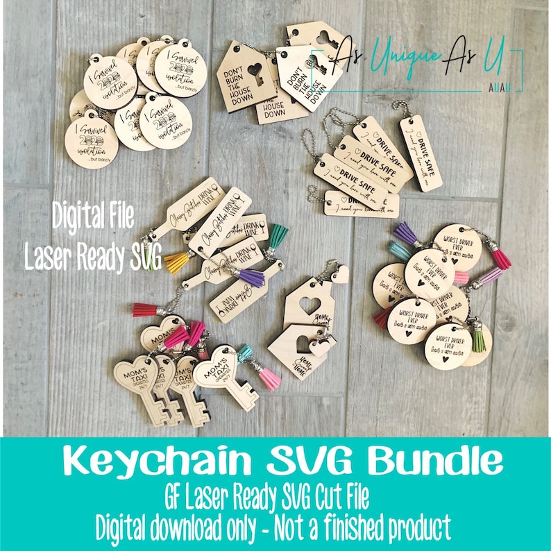 Download Laser SVG Cut File Keychain SVG Bundle Keychain blanks | Etsy