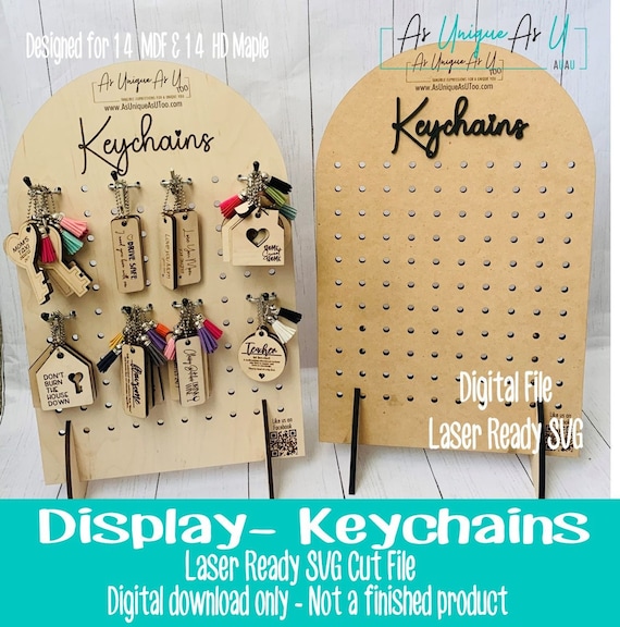 Laser SVG Cut File, Display Keychains, Counter Display, Large Keychain Display SVG, Retail Display, Pegboard SVG