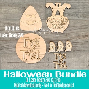 Laser SVG Cut File, Shelf Sitter The Witch Is In Digital Download, Tiered Tray Witch Pot, Trick or Treat SVG, Boo Beads SVG Laser Ready File image 3