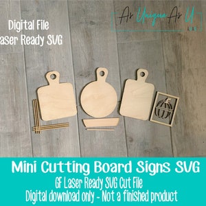 Laser SVG Cut File, Cutting Boards SVG, Farmhouse Sign blanks, Tiered Tray Mini Cutting Boards SVG, Glowforge digital file image 5