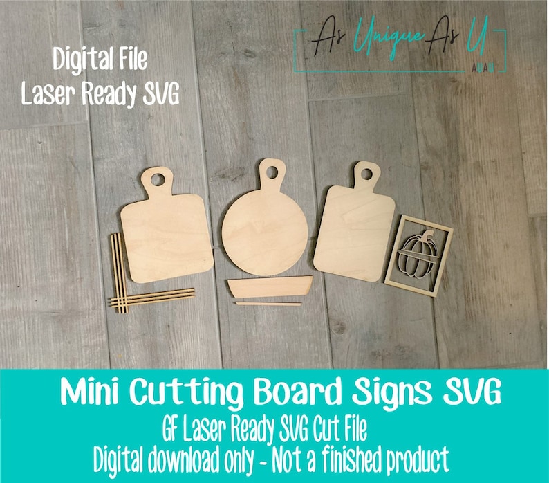 Laser SVG Cut File, Cutting Boards SVG, Farmhouse Sign blanks, Tiered Tray Mini Cutting Boards SVG, Glowforge digital file image 5