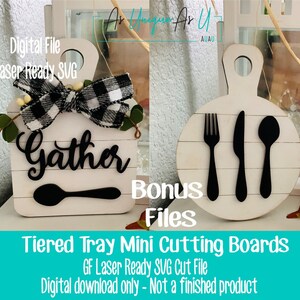 Laser SVG Cut File, Cutting Boards SVG, Farmhouse Sign blanks, Tiered Tray Mini Cutting Boards SVG, Glowforge digital file image 3