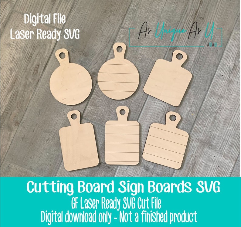 Laser SVG Cut File, Cutting Boards SVG, Farmhouse Sign blanks, Tiered Tray Mini Cutting Boards SVG, Glowforge digital file image 2