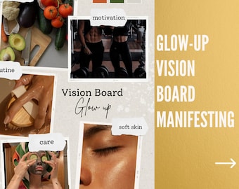 Glow Up Vision Board: Self-Transformation, Personal Growth, Beauty Transformation, Confidence Building, Self-Improvement, Self-Development