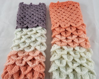 Dragon Scale Mermaid Scale Fingerless Gloves Wrist Warmers