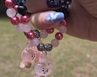 BTS-Inspired Cooky Jungkook BTS BT21 Semiprecious Stone Beaded Bracelet