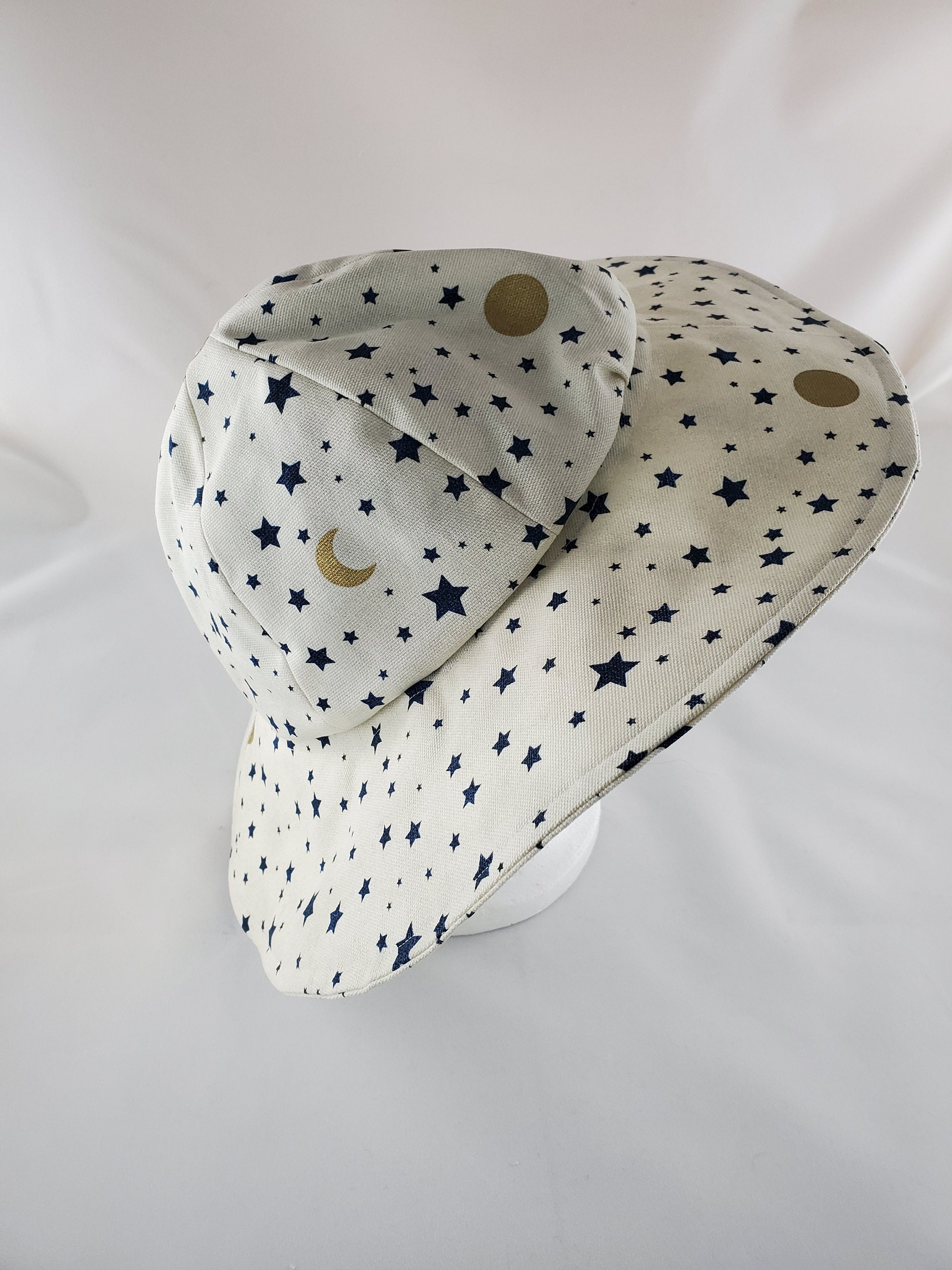 Out of This World Moon and Stars Beach Garden Sun Hat - Etsy display picture 3