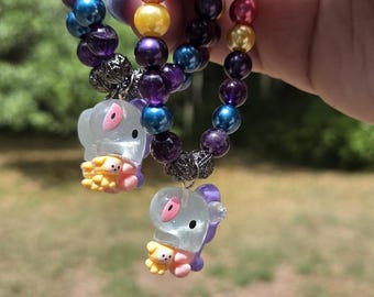 BTS-Inspired Mang J-Hope Hobi BTS BT21 Semiprecious Stone Beaded Bracelet